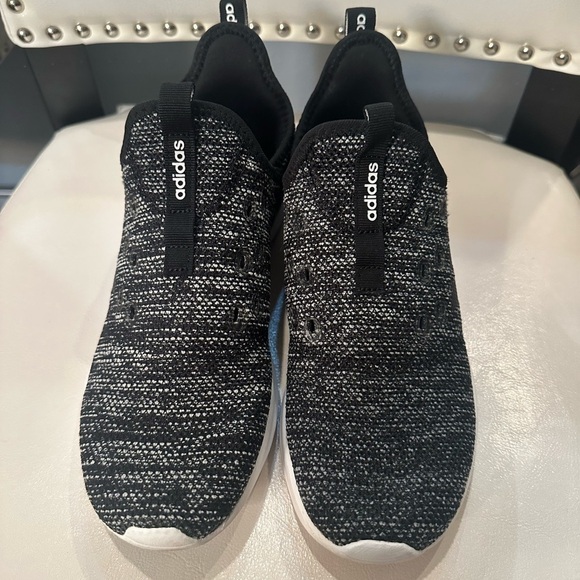 adidas Cloudfoam Pure Core Black Women’s Shoes Size 8 EUC Missing Laces Walking - Picture 1 of 9